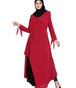 Red Plain kashibo Abaya