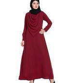 Maroon Plain kashibo Abaya