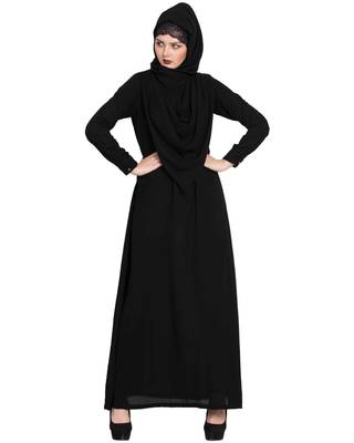 Black Plain kashibo Abaya 6