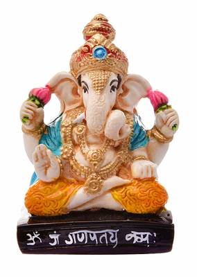 Karigaari India Handcrafted Resine Little Sitting Ganesha Idol Sculpture Vinayaka Showpiece Ganesha Idols 1