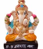 Karigaari India Handcrafted Resine Little Sitting Ganesha Idol Sculpture Vinayaka Showpiece Ganesha Idols