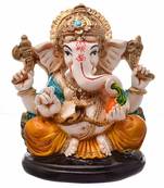 Karigaari India Handcrafted Resine Little Sitting Ganesha Idol Sculpture Vinayaka Showpiece Ganesha Idols