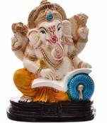 Karigaari India Handcrafted Resine Little Writing Ganesha Idol Sculpture Vinayaka Showpiece Ganesha Idols