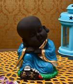 Karigaari India Handcrafted Resine Little Sitting Buddha Monk Sculpture