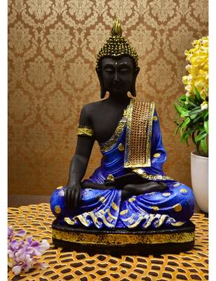 Karigaari India Handcrafted Resine Meditating Buddha Sculpture 1