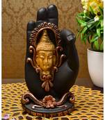 Karigaari India Handcrafted Resine Palm Buddha Idol Sculpture
