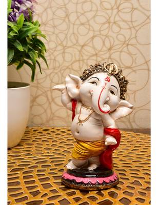 Karigaari India Handcrafted Resine Dancing Ganesha Idol Sculpture 1