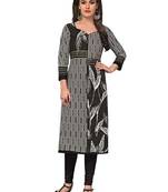 Black printed cotton kurti