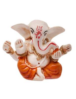 Karigaari India Handcrafted Resine Little Sitting Ganesha Idol Sculpture Vinayaka Showpiece Ganesha Idols 1