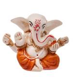 Karigaari India Handcrafted Resine Little Sitting Ganesha Idol Sculpture Vinayaka Showpiece Ganesha Idols