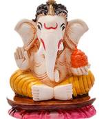 Karigaari India Handcrafted Resine Little Sitting Ganesha Idol Sculpture Vinayaka Showpiece Ganesha Idols