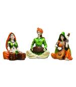 Karigaari Indian Handcrafted Traditions of Rajasthani Different Cultures Figurines Playing Instruments Polyresine