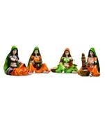 Karigaari Indian Handcrafted Traditions of Rajasthani Lady Doing Different Activities Polyresine Idol Showpiece
