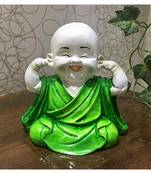 Karigaari India Green Color Baby Buddha Showpiece - Green