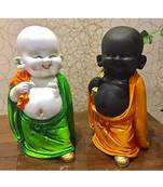 Karigaari India Laughing Baby Buddha Showpiece - Set of 2