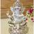 Karigaari India 999 Silver Plated White Appu Ganesha (3X2X3 Inches) Car Dashboard Idols