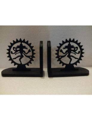 Karigaari India Handcrafted Wooden Bookend Stand Holder Bookshelf Organizer 'Natraja' | Showpiece for Unique 1