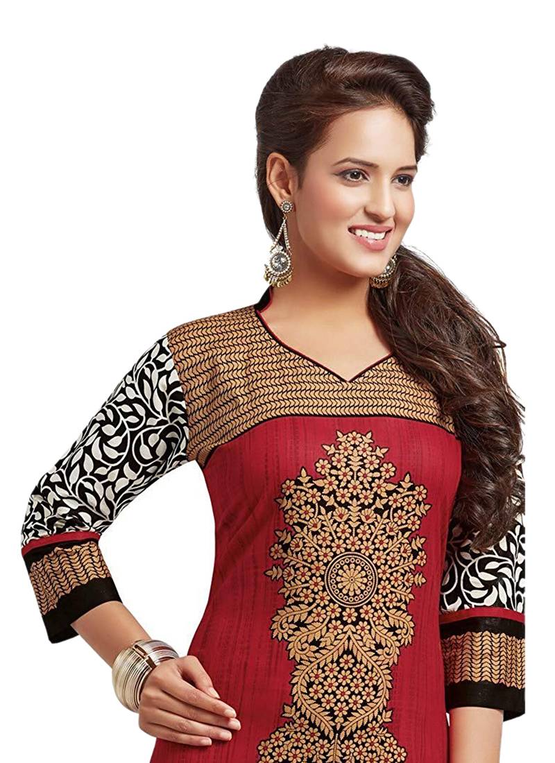 Red printed cotton kurti Biyu 2788613