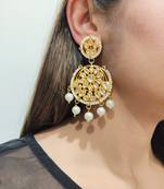 Ada White Kundan Earrings