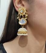 White Kundan Earrings