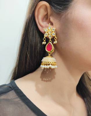 Red Kundan Earrings 1