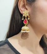 Red Kundan Earrings
