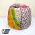 Handmade cotton kantha quilt Floral kids Bean Bag Chair, Round Bohemian Decorative Embroidered Ottoman Pouf, only cover