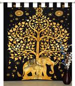 indian Elephant Tab top curtain Tree of life curtains,1 Panel Set Mandala Curtain, Twin Tapestry, Drapes & Valances