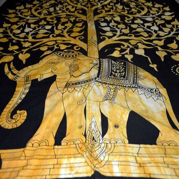 indian Elephant Tab top curtain Tree of life curtains,1 Panel Set Mandala Curtain, Twin Tapestry, Drapes & Valances 5