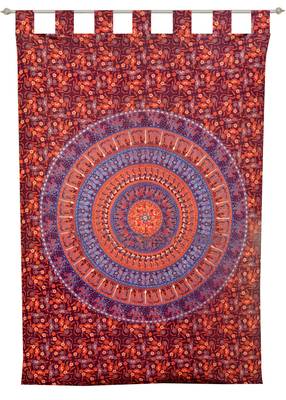 Mandala Window Tab top Curtains Drape Balcony Room Decor Curtain Boho Set Ethnic Windows & Panels Set Tab Top Tapestry 1