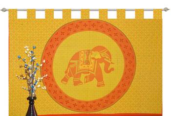 INDIAN MANDALA Kitchen Window Curtains & Valances Set Dorm Tab top Tapestry Drape Balcony Curtain Boho Set Hippie panel 2