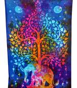 Psychedelic Elephant Tree Tapestry Multi Color Wall Hanging Hippie Bedspread Art