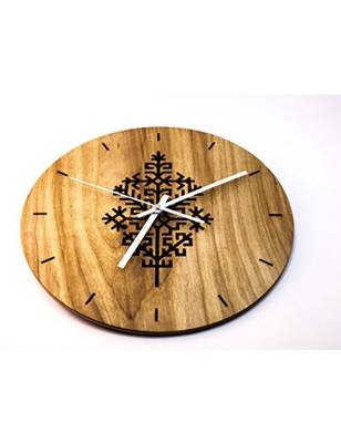 Karigaari India Round Wooden Cutwork Wall Clock (Size : 12 x 12 Inches) - Brown & Black 1