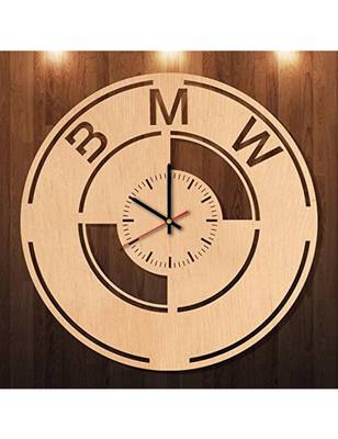 Karigaari India Wooden BMW Stylish Round Wall Clock (Size : 12 x 12 Inches) Brown 1