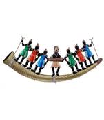 Karigaari India Set of 7 Adivasi Dancing on Trumpet Wall Hanging Showpiece I Adivasi on Trumpet Hanging
