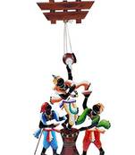 Karigaari India Wrought Iron Krishna Stealing Makkhan with Friends Wall Hanging I Makkhan Chor Wall Hanging