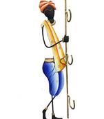 Karigaari India Wrought Iron Rajasthani Man Key Holder - 3 Hooks