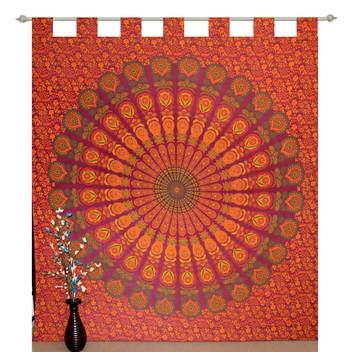 Indian Mandala Tapestry Gypsy Home Decor Window & Panel Set Bohemian Curtain Room Divider Blackout Balcony Sheer Curtain 2