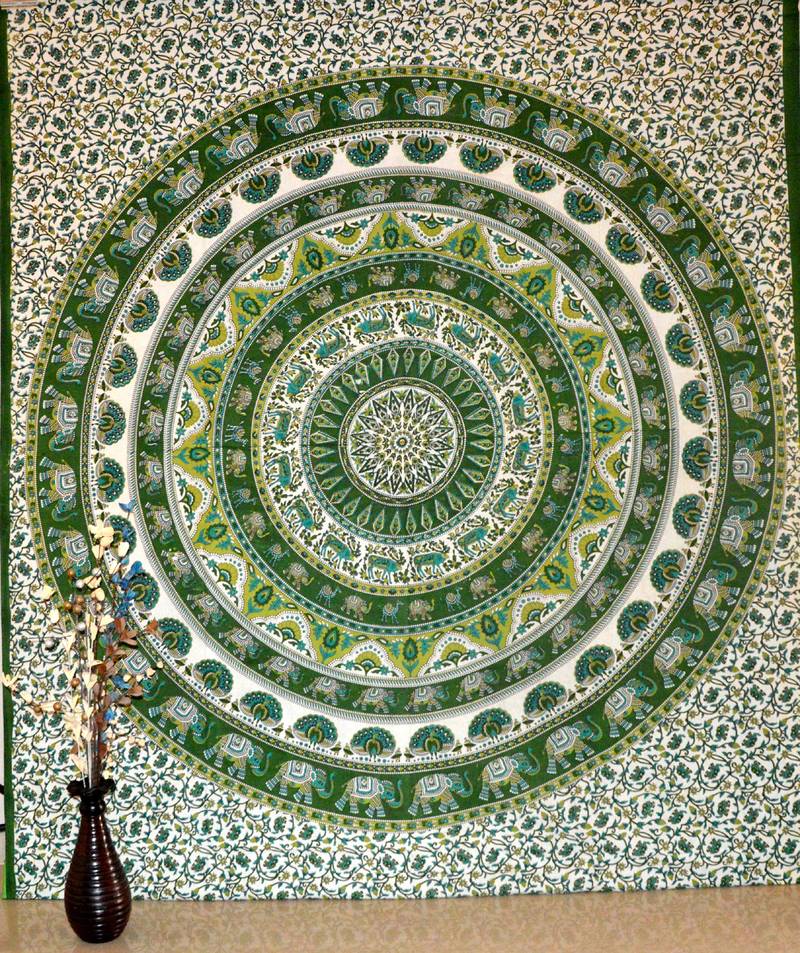 Mandala Indian Queen Tapestry Wall Hanging Hippie Bedspread Ethnic Decor Blanket