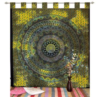 Indian Mandala Tapestry Gypsy Home Decor Window & Panel Set Bohemian Curtain Room Divider Blackout Balcony Sheer Curtain 1