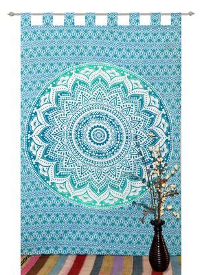 Mandala Window Tab top Curtains Drape Balcony Room Decor Curtain Boho Set Ethnic Windows & Panels Set Tab Top Tapestry 1