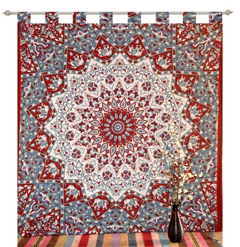 Indian Mandala Tapestry Gypsy Home Decor Window Panel Set