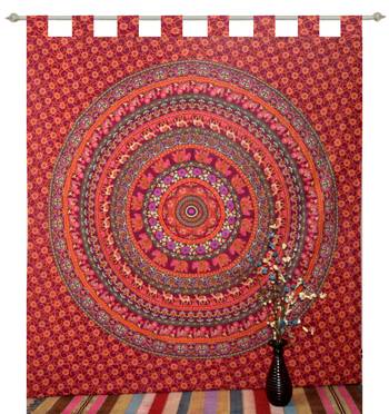 Mandala Bedroom Window Tab top Curtains Drape Balcony Room Curtain Boho Set Tapestry Curtains, Drape & Valances Bohemian 2