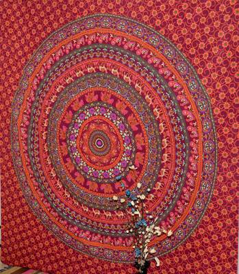 Mandala Bedroom Window Tab top Curtains Drape Balcony Room Curtain Boho Set Tapestry Curtains, Drape & Valances Bohemian 3