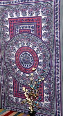 Boho Living Room Tab top Curtains, Bohemian Curtains For Bedroom, Tie Dye Tapestry Curtains, Mandala Hippie Dorm Decor 3