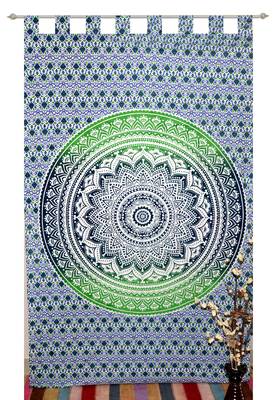 Mandala Window Tab top Curtains Drape Balcony Room Decor Curtain Boho Set Ethnic Windows & Panels Set Tab Top Tapestry 2