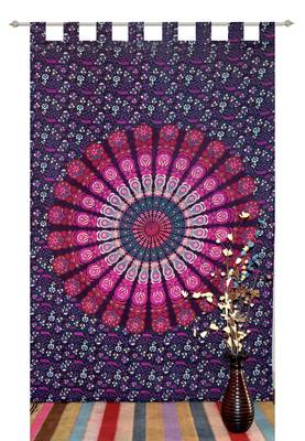 Boho Living Room Tab top Curtains, Bohemian Curtains For Bedroom, Tapestry Curtains, Mandala Hippie Dorm Decor 2