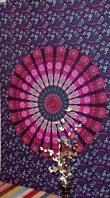Boho Living Room Tab top Curtains, Bohemian Curtains For Bedroom, Tapestry Curtains, Mandala Hippie Dorm Decor 3