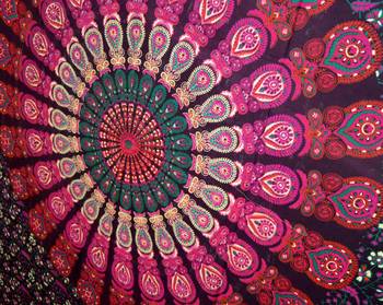 Boho Living Room Tab top Curtains, Bohemian Curtains For Bedroom, Tapestry Curtains, Mandala Hippie Dorm Decor 4