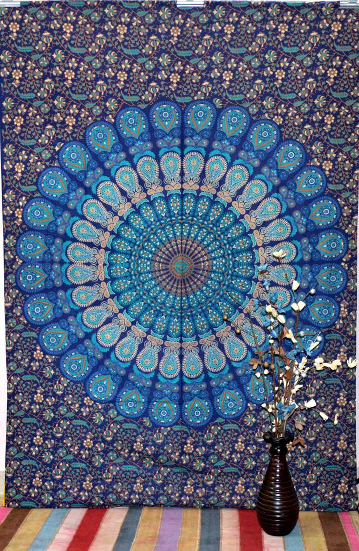 Indian Mandala Wall Twin Tapestry Throw Tapestries Hippie Wall Hanging ...